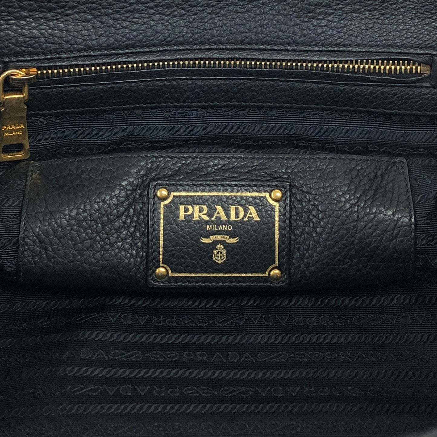 PRADA Triangle Logo Two-way Handbag Shoulder bag Black Vintage ux6vuz