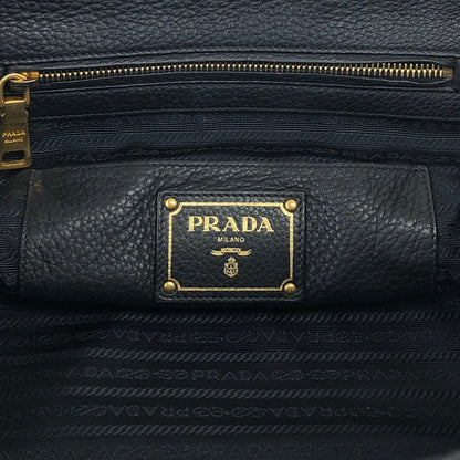 PRADA Triangle Logo Two-way Handbag Shoulder bag Black Vintage ux6vuz