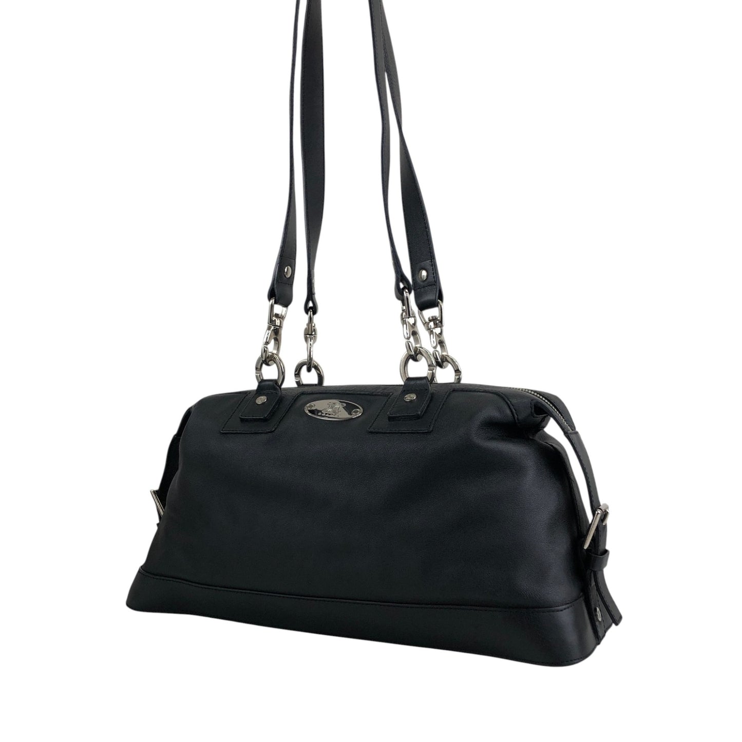 CELINE Blason Shoulder bag Black Vintage ftjas7