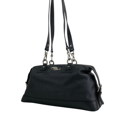 CELINE Blason Shoulder bag Black Vintage ftjas7