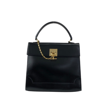 CELINE Gancini Handbag Black Vintage rtifa3