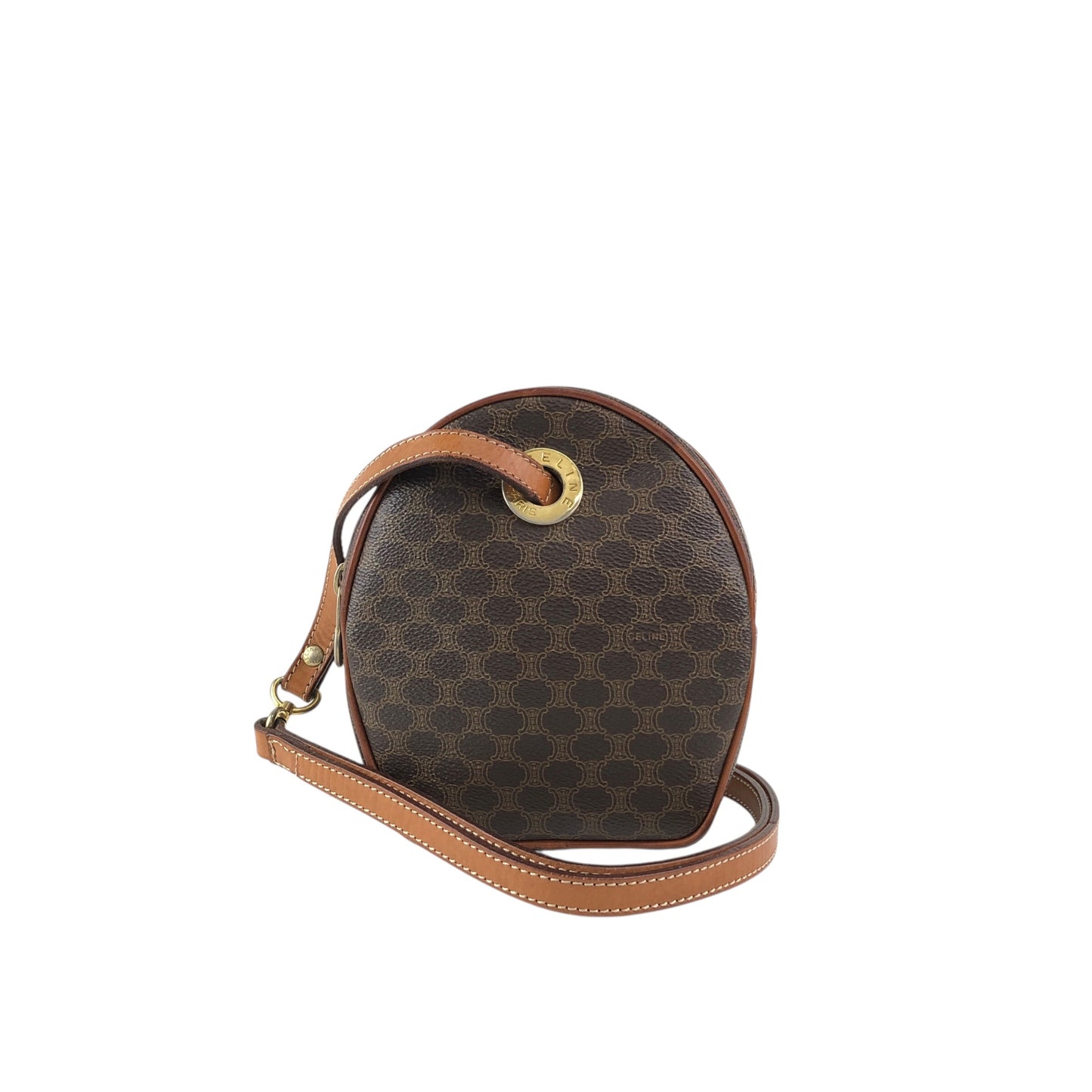 CELINE Macadam Shoulder bag Brown Vintage zhsca6