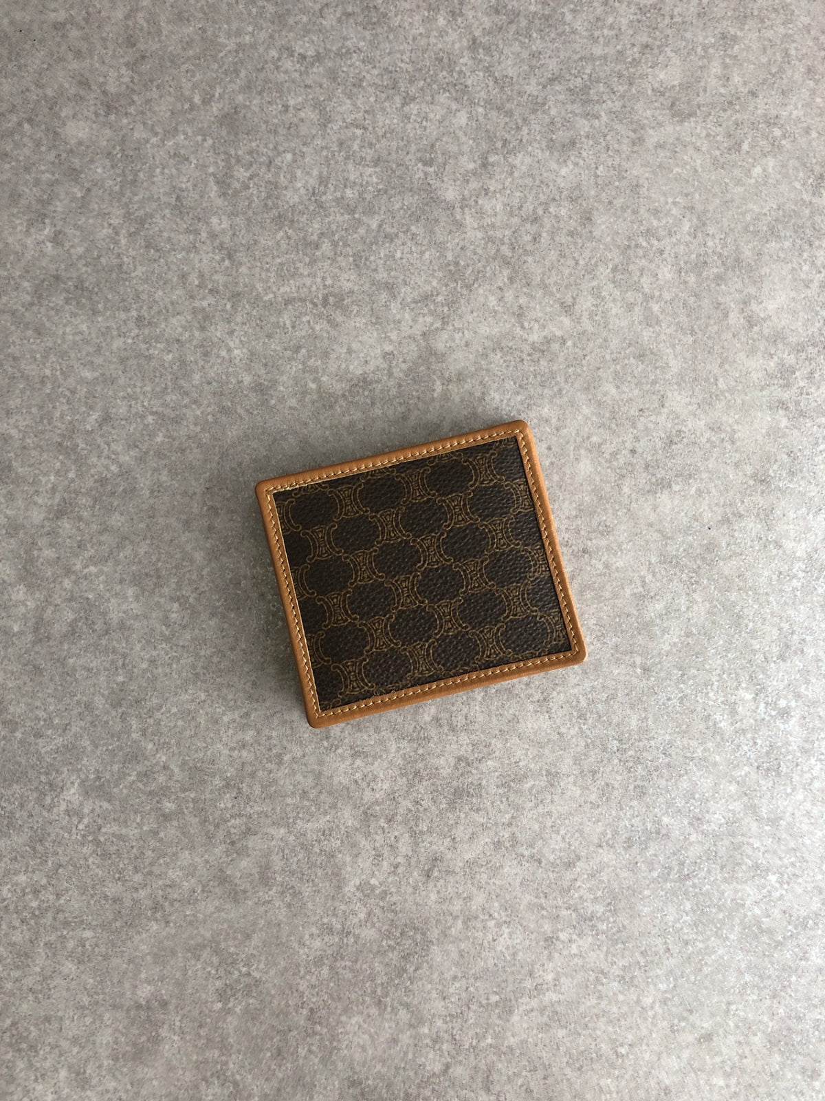 CELINE Macadam Coin Purse Brown Vintage 8a3g8d