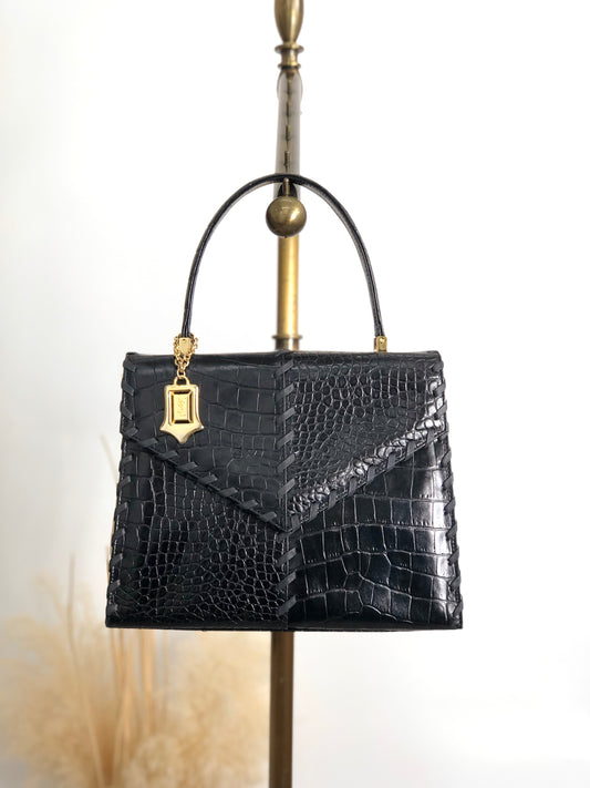 Yves Saint Laurent YSL Charm Handbag Black Vintage dxsc3k