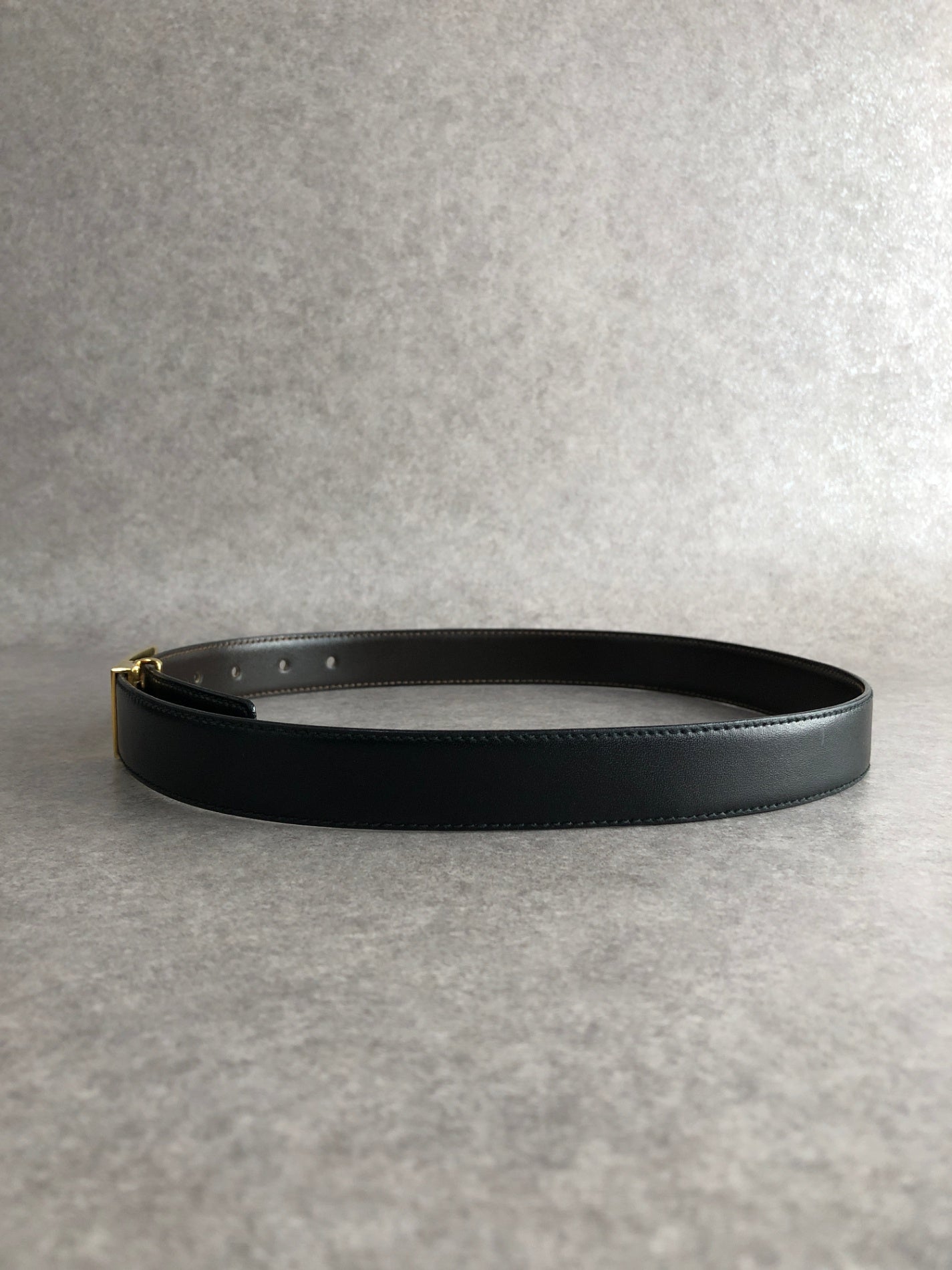 CELINE Horse Carriage Belt Black Vintage mvhfft