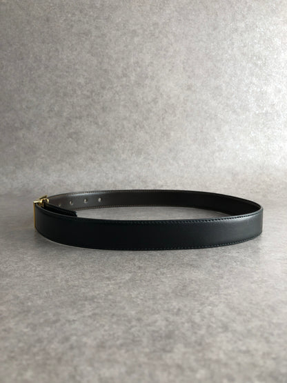 CELINE Horse Carriage Belt Black Vintage mvhfft
