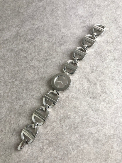 Christian Dior Logo Quartz Watch Silver CD022110 FA4647 Vintage drenb7