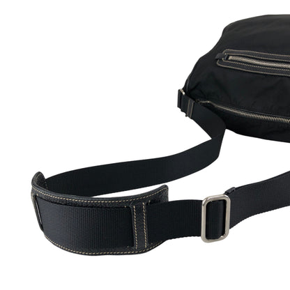 PRADA Tessuto Triangle Logo Shoulder bag Black Vintage w53g57