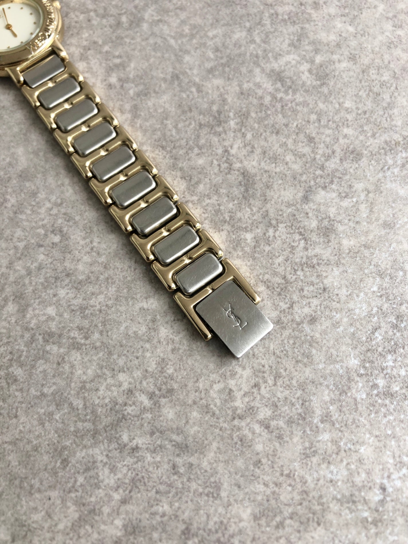 Yves Saint Laurent Quartz Watch Silver×Gold 2200-229789Y Vintage 6vjehs