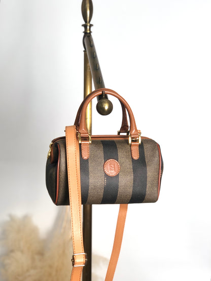 FENDI Pecan Two-way Small Boston bag Shoulder bag Brown Vintage bcu358