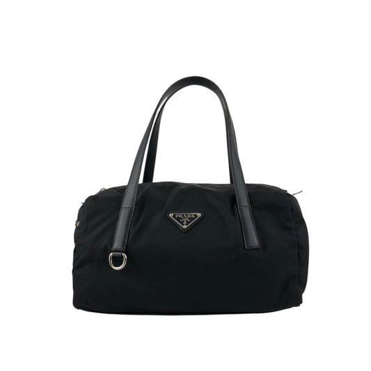 PRADA Tessuto Triangle Logo Handbag Black Vintage 4j6bkz