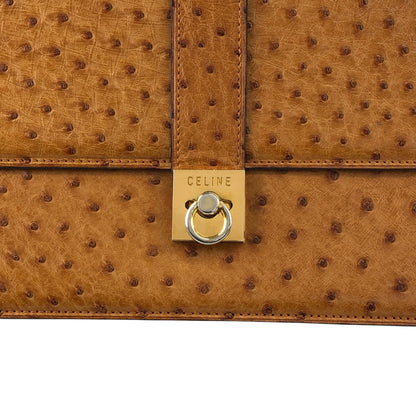 CELINE Gancini Handbag Camel Vintage 847in7