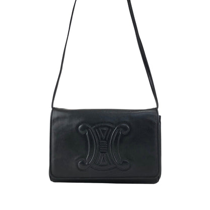 CELINE Blason Shoulder bag Black Vintage tuhbjd