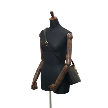 CELINE Circle Logo Shoulder bag Black Vintage x6z5t3