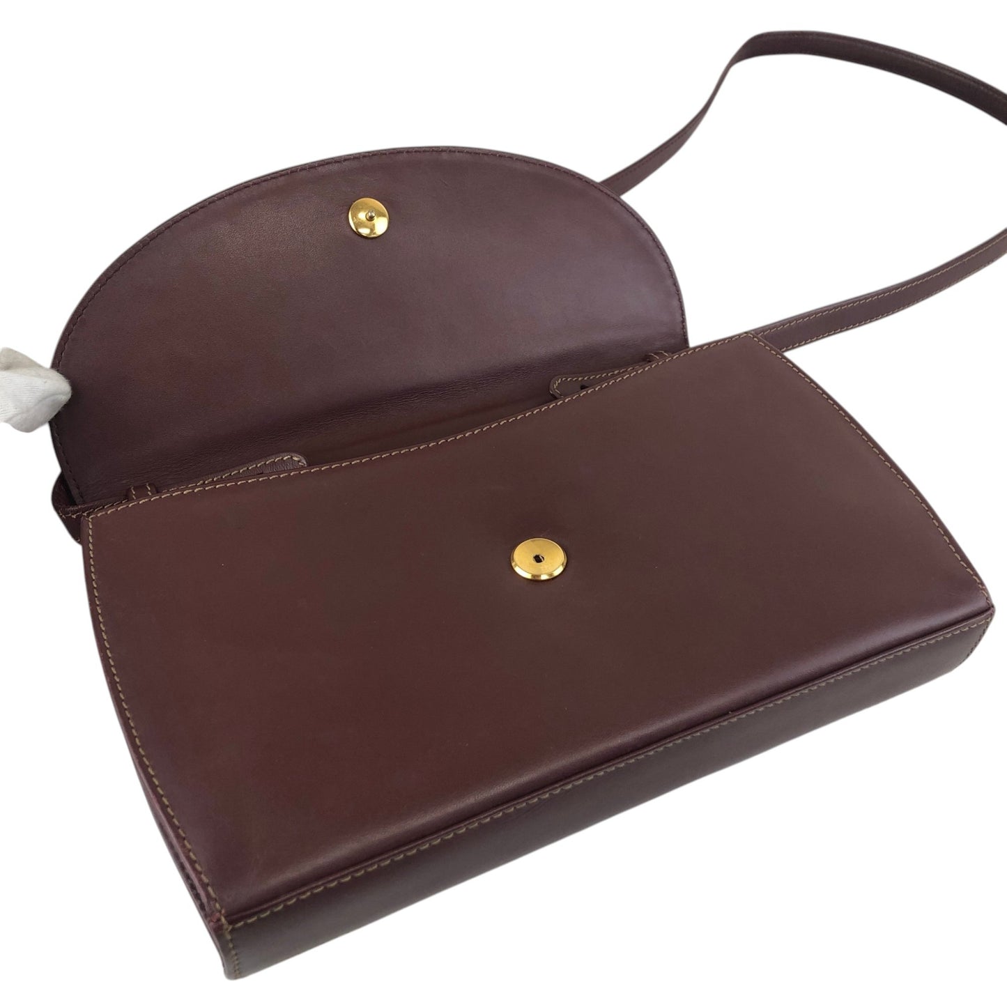 Cartier Logo Embossed Shoulder bag Bordeaux Vintage ezui2a