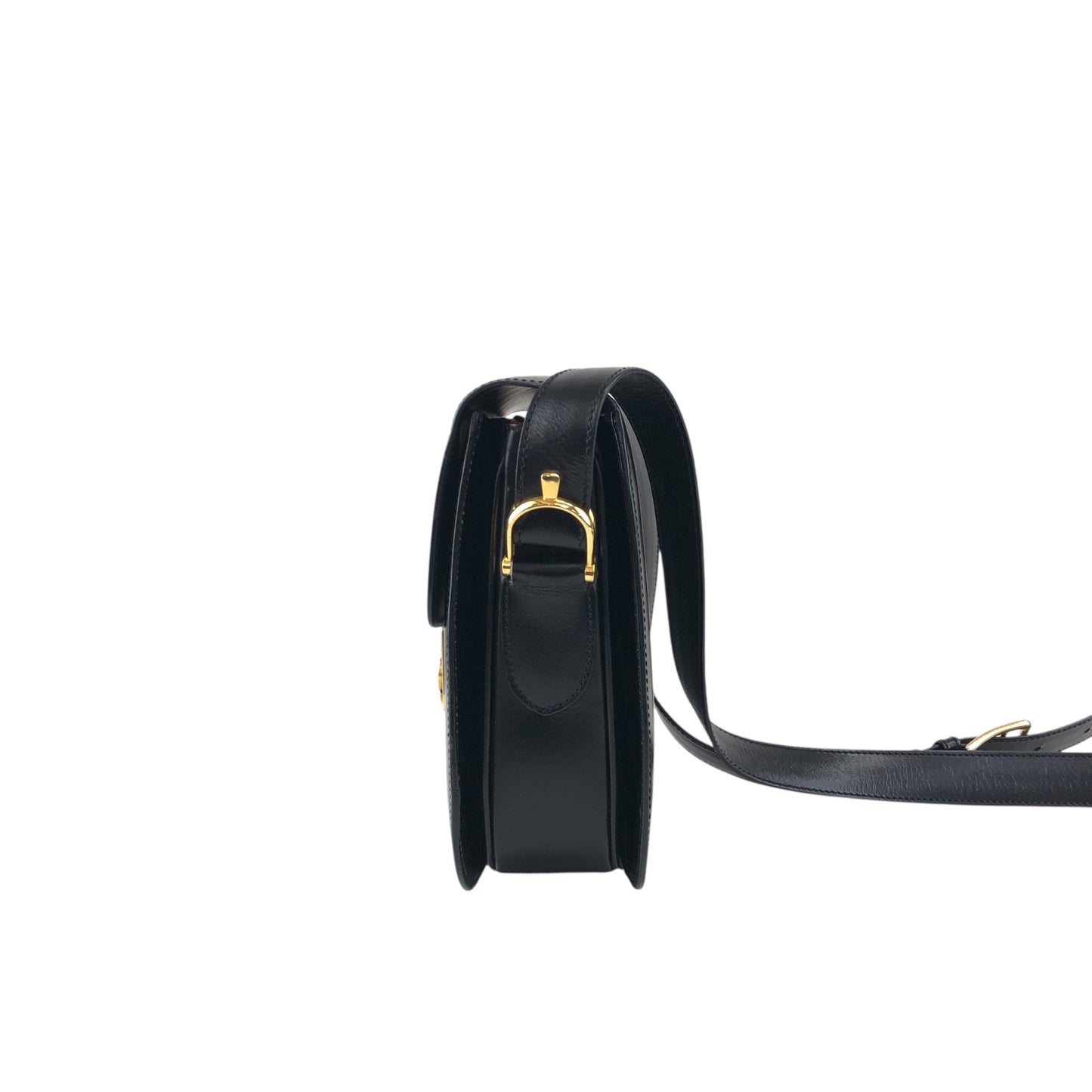 CELINE Horse Carriage Crossbody Shoulder bag Black Vintage zkdk65