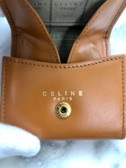 CELINE Logo Coin Purse Camel Vintage 8c6y75