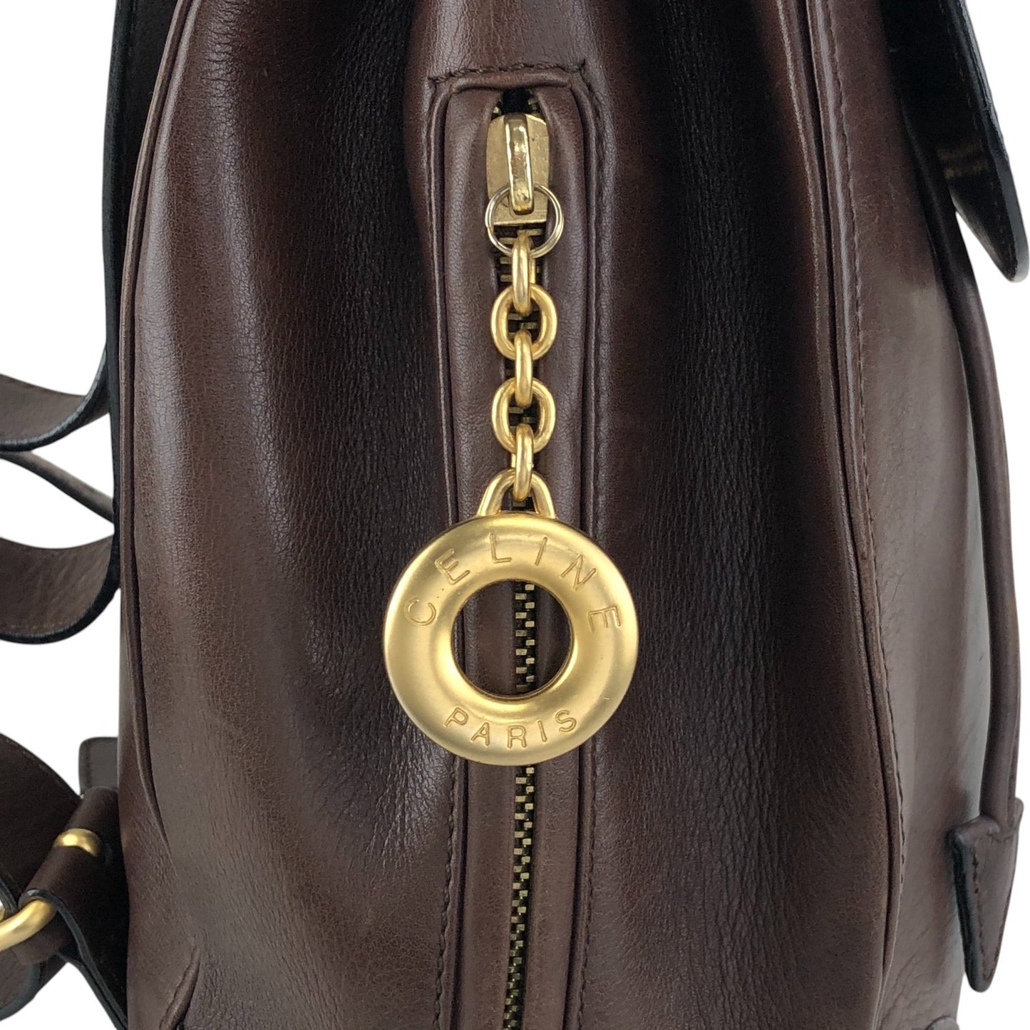 CELINE Logo Backpack Brown Vintage bw7ed4