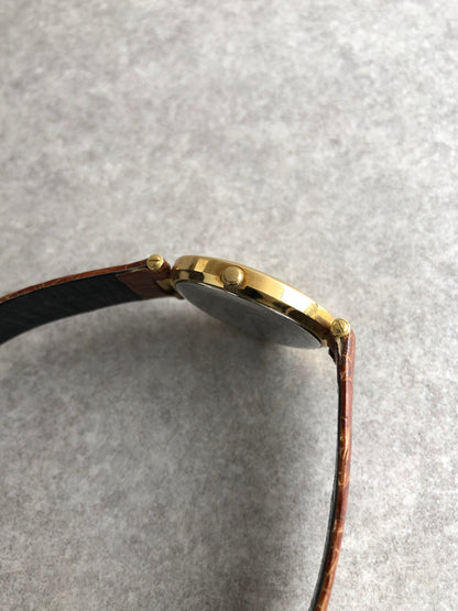 Christian Dior Watch Gold×Brown Vintage 3006 7ivzj6