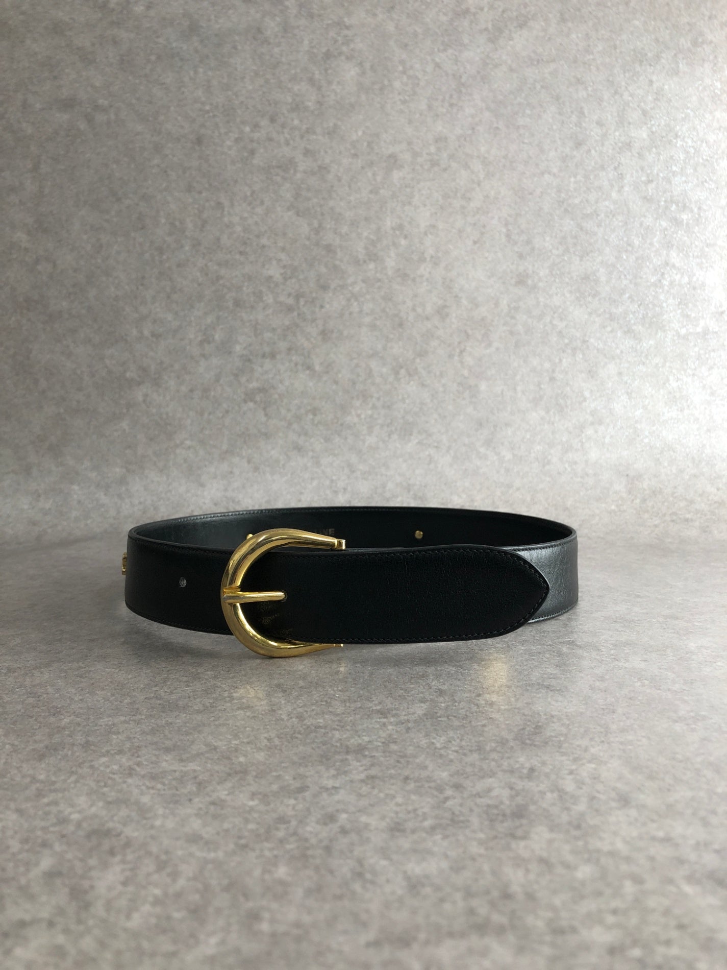 CELINE Blason Belt Black Vintage 6nyfwf