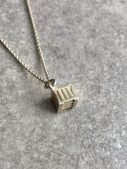 Tiffany & Co. Cube Motif Necklace Silver Vintage gt8wh5