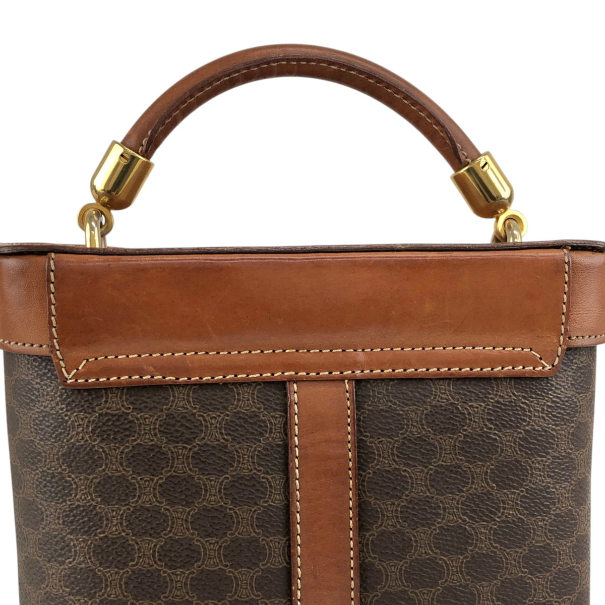 CELINE Macadam Blason Two-way Vanity bag Shoulder bag Brown Vintage me53ak