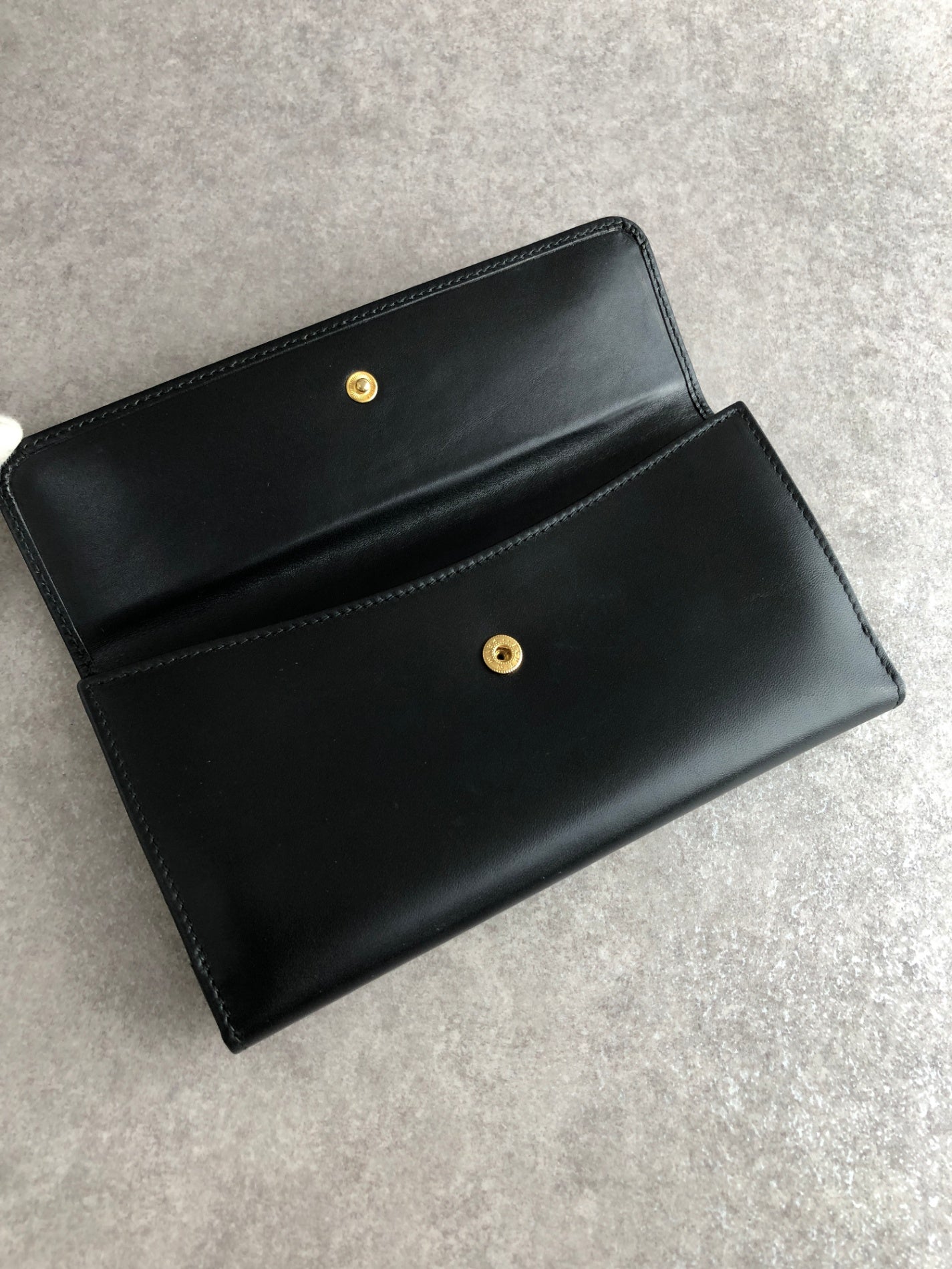 GUCCI Horse Bit Long Wallet Black Vintage 5m243v