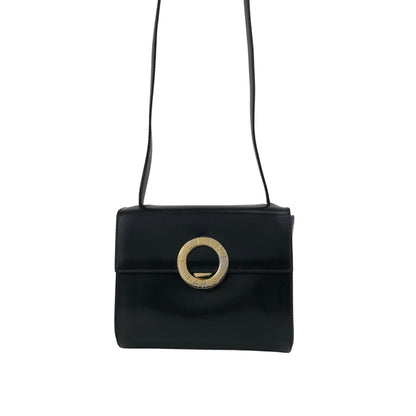 CELINE Circle Logo Shoulder bag Black Vintage ee7fti