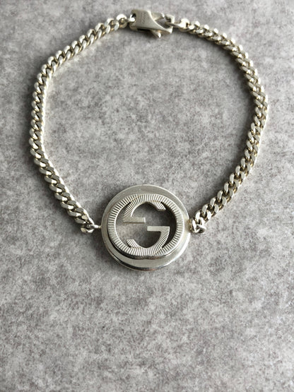 GUCCI Interlocking SILVER925 Bracelet Silver Vintage hmwmgs