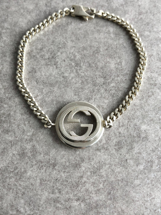 GUCCI Interlocking SILVER925 Bracelet Silver Vintage hmwmgs