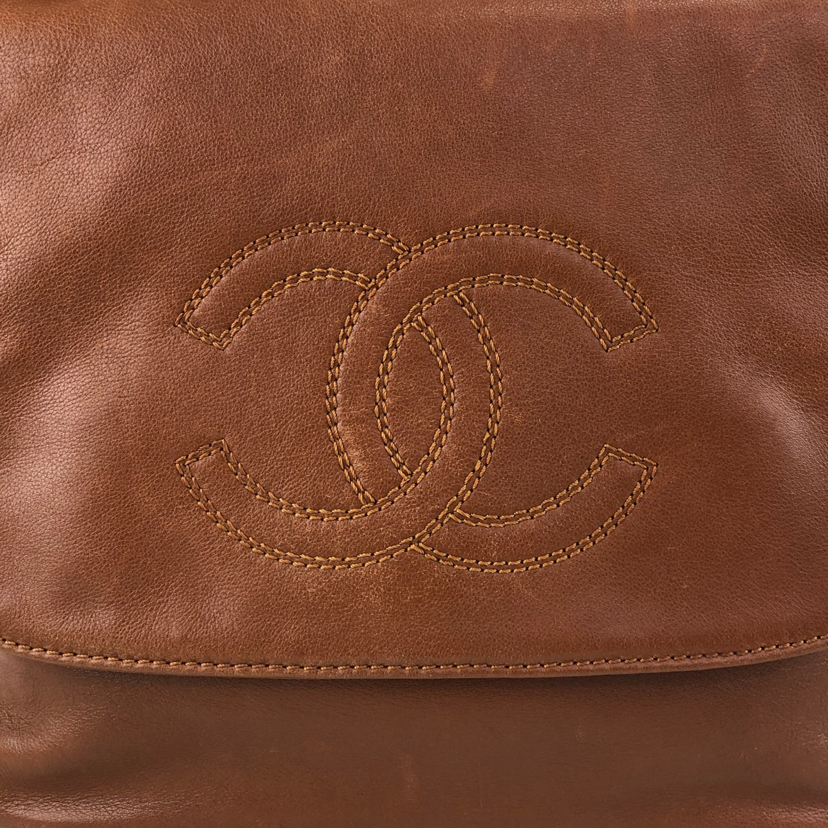 CHANEL Coco Mark Shoulder bag Brown Vintage 4fngsv