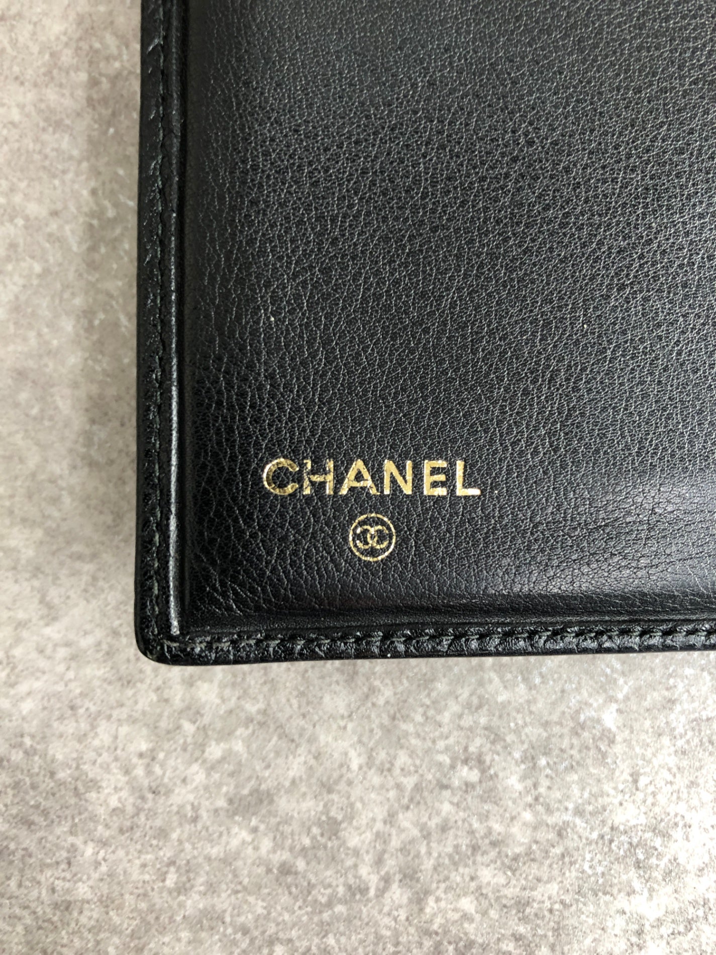 CHANEL Coco Mark Card holder Black Vintage 882n2e
