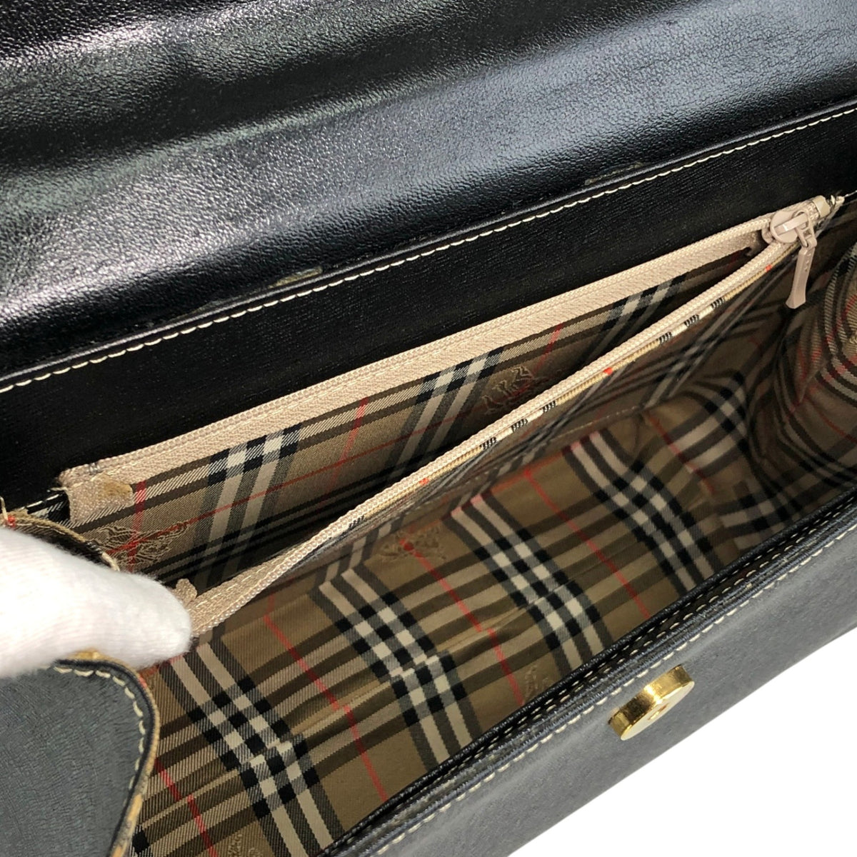 BURBERRY Logo Two-way Handbag Shoulder bag Black Vintage uuyiy5
