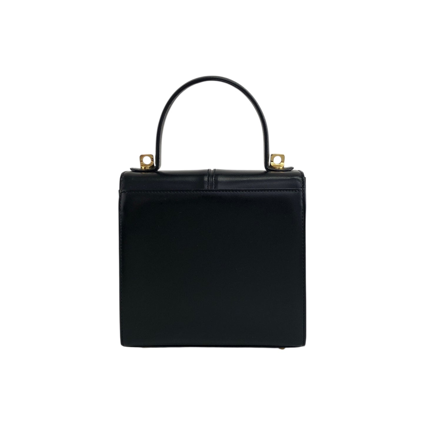 Yves Saint Laurent Logo Two-way Handbag Shoulder bag Black Vintage ktpth7