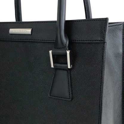 BURBERRY Logo Handbag Black Vintage yej8u5