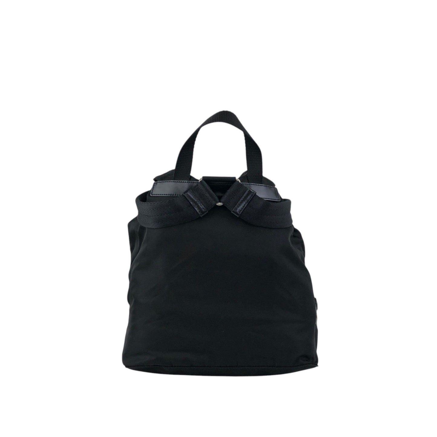PRADA Tessuto Triangle Logo Double Pocket Backpack Black Vintage rikdef