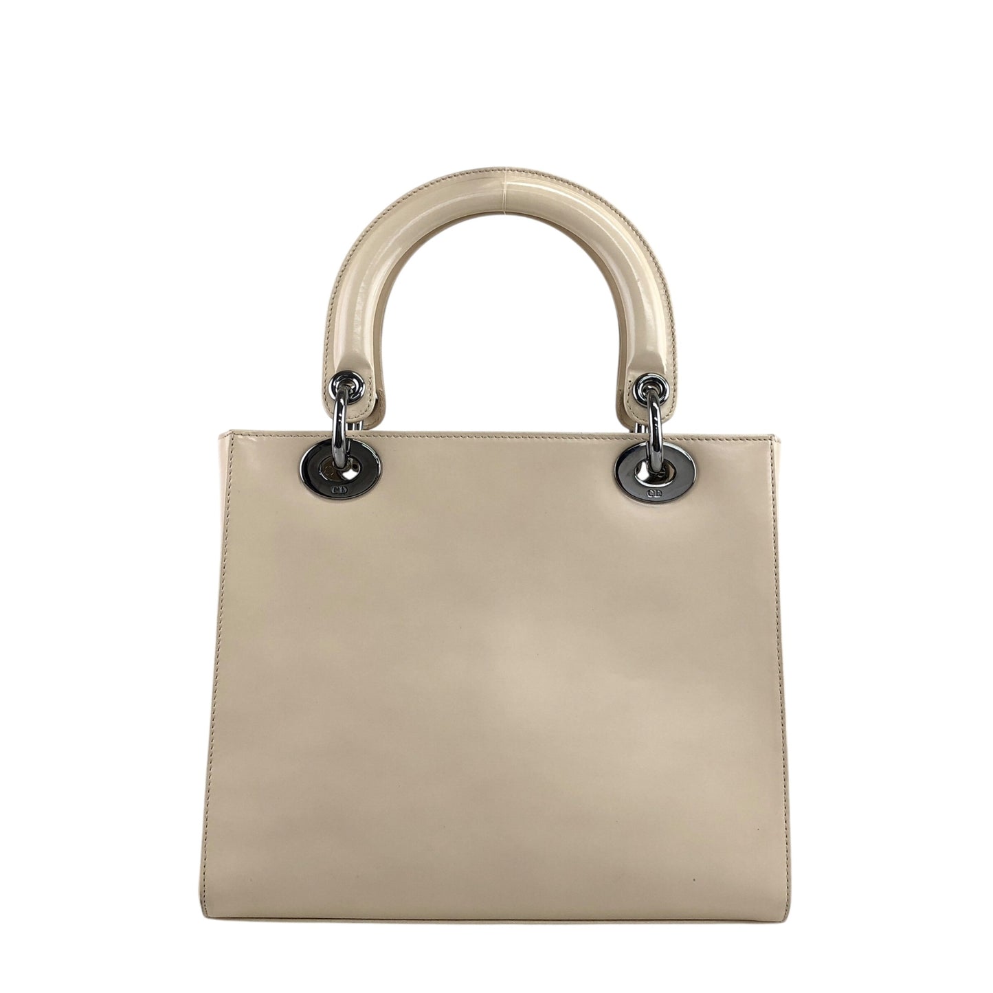 Christian Dior Lady Dior Logo Embossed Handbag Beige Vintage rnt3g4