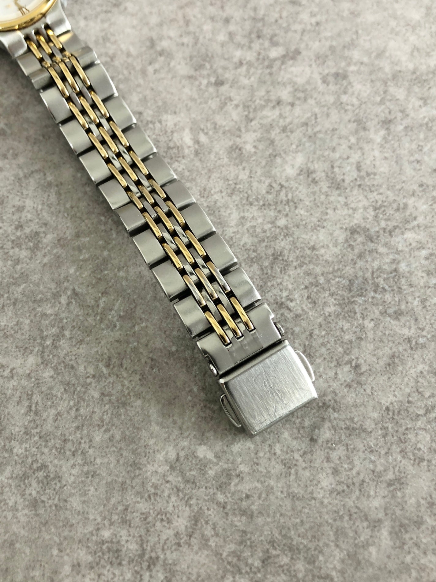 Yves Saint Laurent YSL Logo Watch Silver×Gold Vintage dxnipd