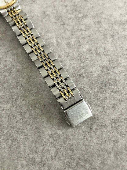 Yves Saint Laurent YSL Logo Watch Silver×Gold Vintage dxnipd