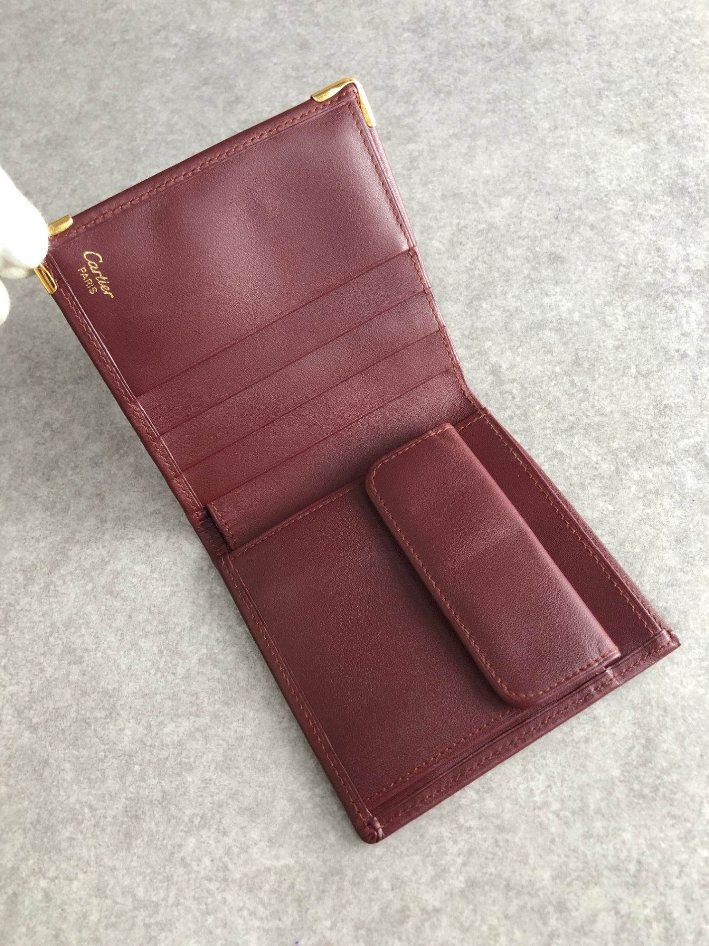 Cartier Folded Wallet Bordeaux Vintage ustkxg