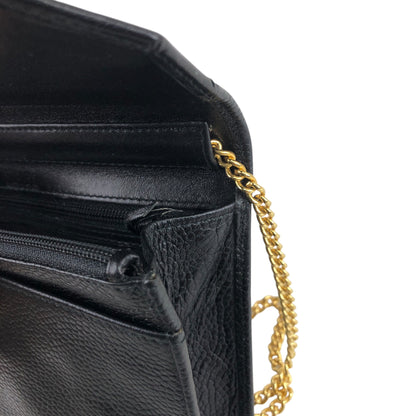 Christian Dior CD Logo Chain Shoulder bag Black Vintage iiv2uk