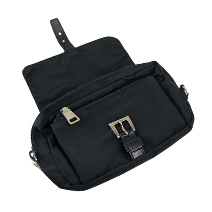 PRADA Tessuto Triangle Logo Shoulder bag Sling bag Black Vintage s8izt8