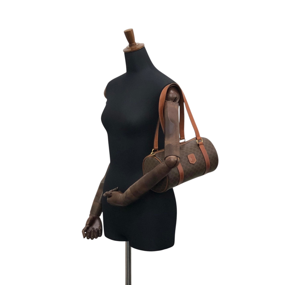 CELINE Macadam Blason Handbag Brown Vintage 4iwnzj