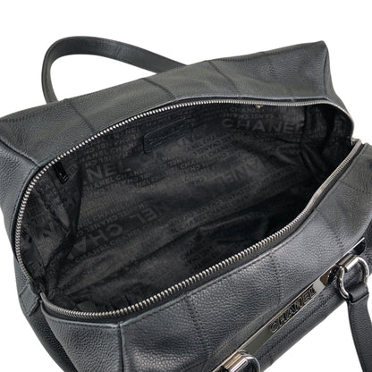 CHANEL Chocolate Bar Handbag Boston bag Black Vintage iez78z