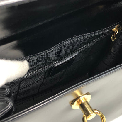 CELINE Gancini Chain Two-way Handbag Shoulder bag Black Vintage ydzyn7