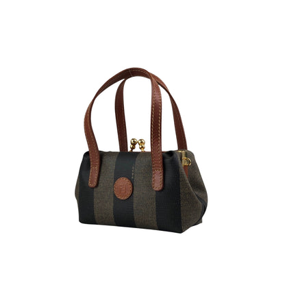 FENDI Pecan Logo Metal Closure Two-way Handbag Shoulder bag Brown Vintage pr7k2h