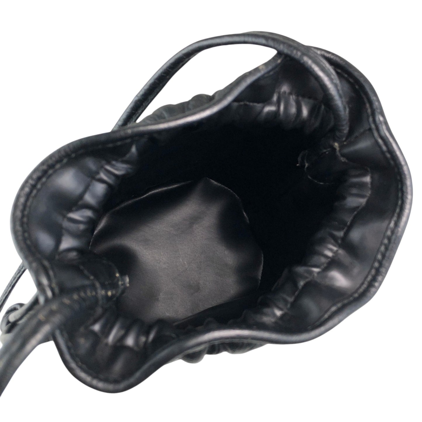 Christian Dior CD Logo Drawstring Shoulder bag Black Vintage h6xtv8