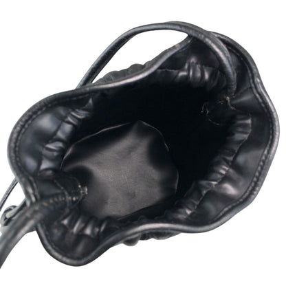 Christian Dior CD Logo Drawstring Shoulder bag Black Vintage h6xtv8