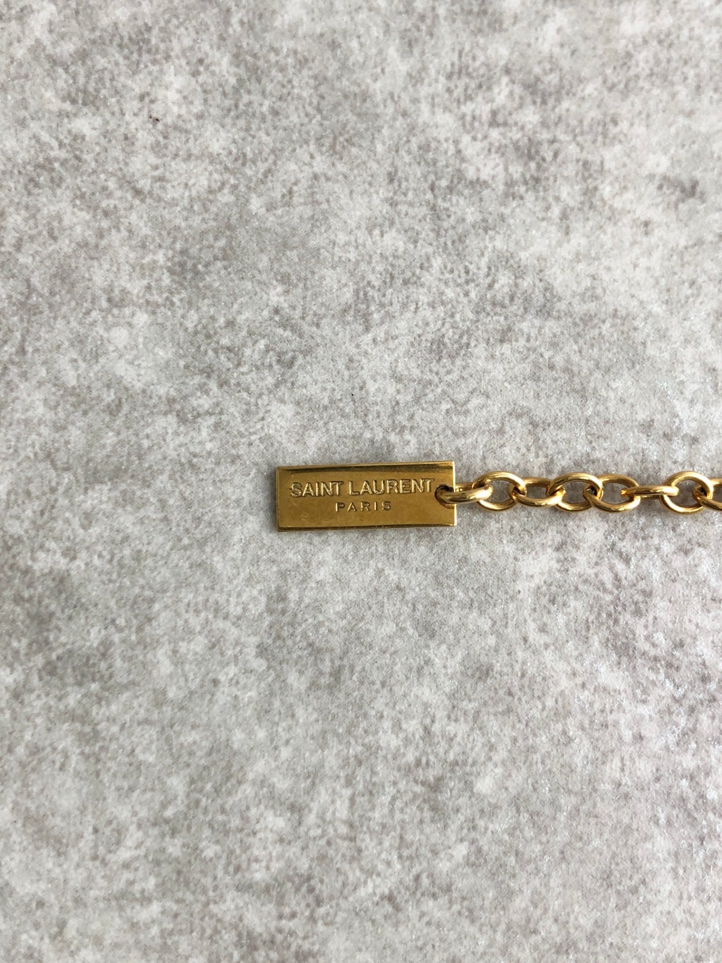 Yves Saint Laurent YSL Logo Motif Bracelet Gold Vintage mtyzfs
