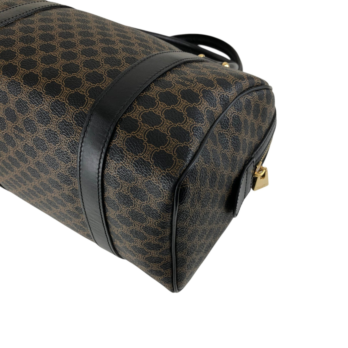 CELINE Macadam Blason Two-way Small Boston bag Shoulder bag Black Vintage anvhd8